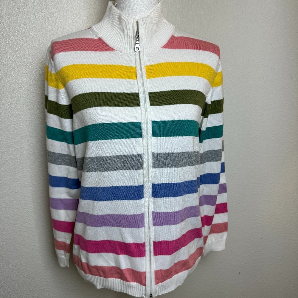 Peter Hahn Sweater Zipper Cotton Sz L